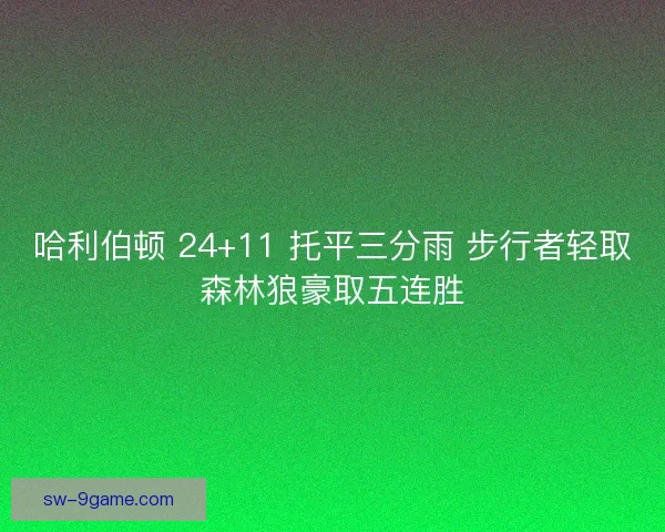 哈利伯顿 24+11 托平三分雨 步行者轻取森林狼豪取五连胜